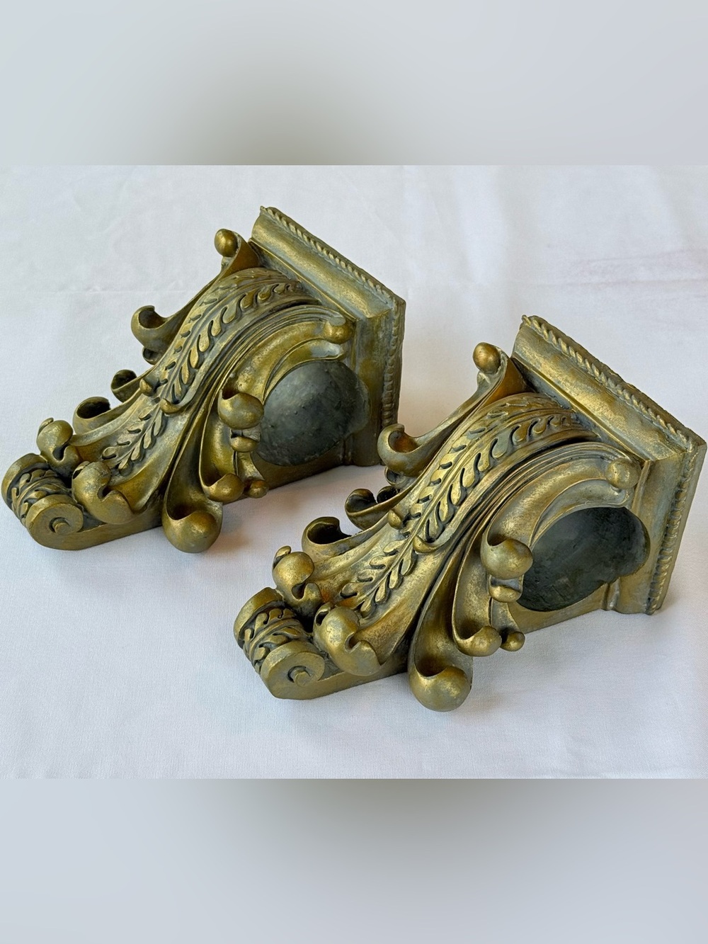 Ornate Gold Decorative Wall Corbel Pair - Home Accent